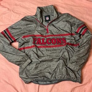 NFL Falcons Gray and Red Zip-Up Sweater